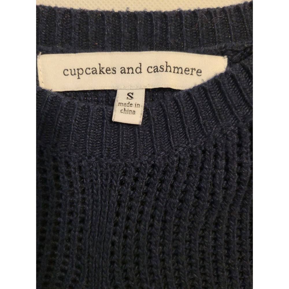 Cupcakes And Cashmere Solid Blue Pullover Sweater… - image 3